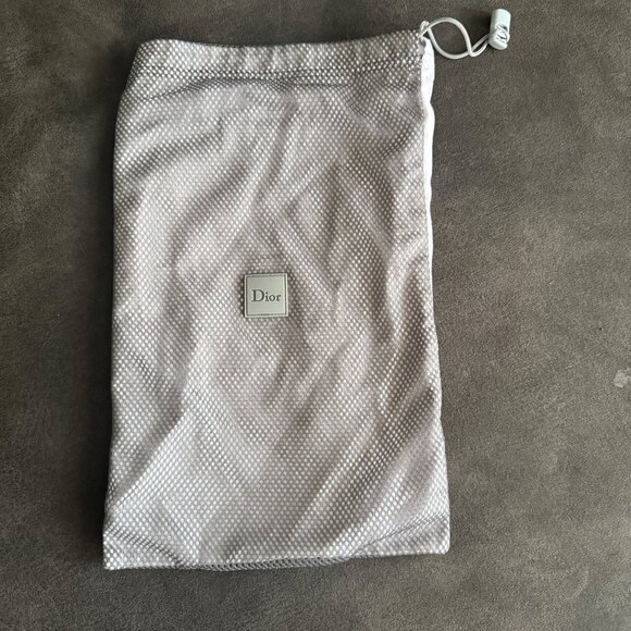 Dior White & Silver Mesh Drawstring Dust Bag 12"x8" For Accessories - Picture 1 of 4